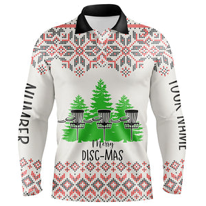 Merry Discmas All Over Print Mens Disc Golf Polos Custom Ugly Christmas Disc Golf Tops For Men LDT0855