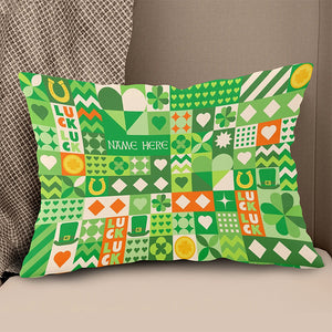 Green Clover St Patrick Day Mosaic Style Custom Throw Pillow Personalized Patrick Gifts LDT1258