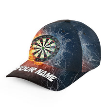 Load image into Gallery viewer, Water &amp; Fire Darts Hat With Name Personalized Lightning Thunder Darts Hat Gifts For Dart Player LDT1270