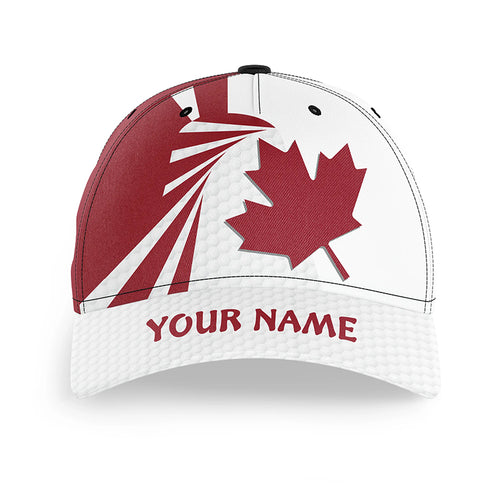 Canada Flag Golfer Hats Golf Pattern Red White Golf Cap For Golfer Patriotic Golfing Gifts LDT1278
