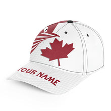 Load image into Gallery viewer, Canada Flag Golfer Hats Golf Pattern Red White Golf Cap For Golfer Patriotic Golfing Gifts LDT1278