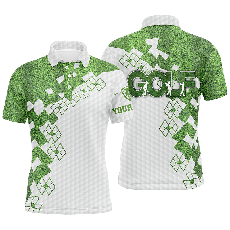 Elegant Golf In Green Mens Golf Polo Shirt White Green Golf Shirts For Men Golfing Gifts LDT0585