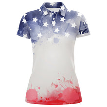 Load image into Gallery viewer, Watercolor American Flag Womens Golf Polo Shirt Patriotic Usa Golf Shirts For Women Golf Gift LDT0598