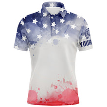 Load image into Gallery viewer, Watercolor American Flag Mens Golf Polo Shirt Patriotic Usa Golf Shirts For Men Golf Gifts LDT0598