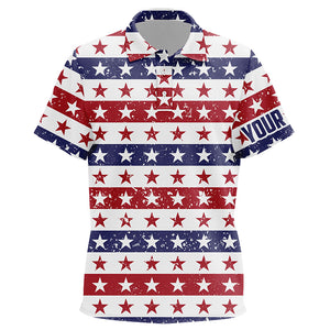 Retro American Flag Seamless Unisex Kids Golf Polos Patriotic Usa Golf Tops For Kid Golf Gifts LDT0600