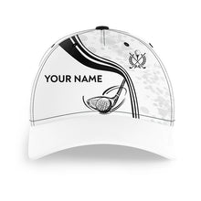 Load image into Gallery viewer, Black White Golf Ball And Club Personalized Golfer Hat Custom Cool Golf Caps Golfing Gifts LDT1299