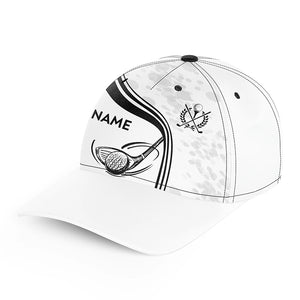 Black White Golf Ball And Club Personalized Golfer Hat Custom Cool Golf Caps Golfing Gifts LDT1299