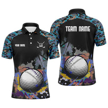 Load image into Gallery viewer, Colorful Camouflage Mens Golf Polo Shirt, Personalized Multicolor Wet Paint Golf Shirts For Women LDT0124
