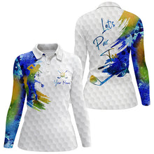 Load image into Gallery viewer, Lets Par Tee Colorful Water Color Womens Golf Tops Custom Golf Shirts For Women, Golf Gifts LDT0135