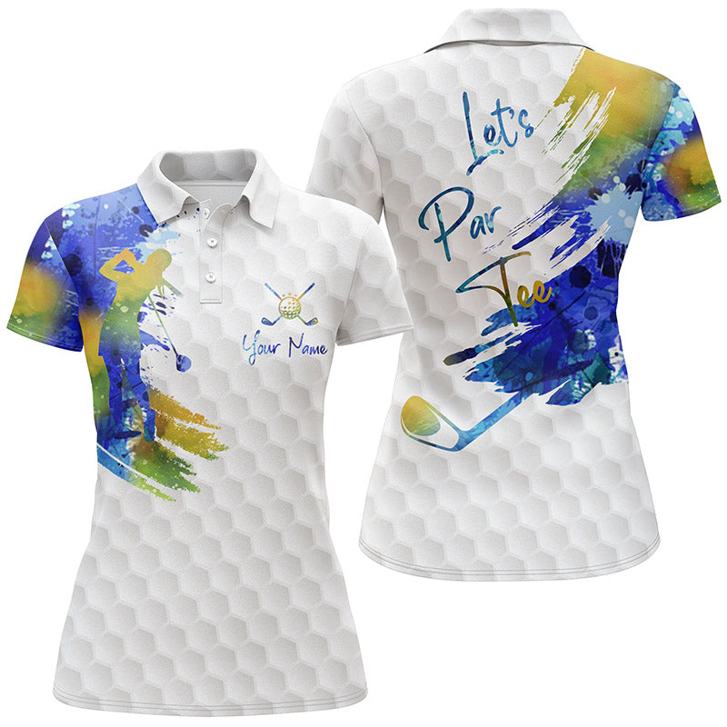 Lets Par Tee Colorful Water Color Womens Golf Tops Custom Golf Shirts For Women, Golf Gifts LDT0135