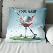 Load image into Gallery viewer, Golf And Wine Custom Throw Pillow Personalized Golf Gifts For Wine Lover LDT1166