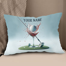 Load image into Gallery viewer, Golf And Wine Custom Throw Pillow Personalized Golf Gifts For Wine Lover LDT1166