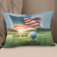 Load image into Gallery viewer, Watercolor American Flag Golf Custom Pillow Personalized Golfing Gifts LDT1172