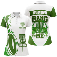 Load image into Gallery viewer, Bang Me Womens Disc Golf Tops Dark Green &amp; White Custom Polo Shirt For Womens, Disc Golf Disc LDT0161