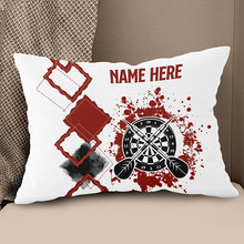 Load image into Gallery viewer, Red White Custom Darts Pillow Personalized Darts Gifts For Dart Lovers LDT1177
