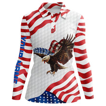 Load image into Gallery viewer, 3D American Flag Womens Golf Polo Shirt Us Eagle Patriotic Golf Shirts For Women, Golf Gifts LDT0163