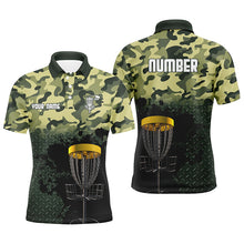 Load image into Gallery viewer, Green Camo Mens Disc Golf Polo Shirts Customized Camo Golf Shirts For Men, Disc Golf Gifts LDT0164