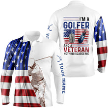 Load image into Gallery viewer, Im A Golfer And A Veteran American Flag Mens Golf Polo Shirt Custom Patriotic Golf Tops For Men LDT0972