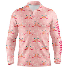 Load image into Gallery viewer, Pink Christmas Flamingos Mens Golf Polo Shirt Custom Funny Golf Shirts For Men Golf Gifts LDT0755