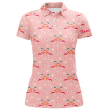 Load image into Gallery viewer, Pink Christmas Flamingos Womens Golf Polo Shirt Custom Funny Golf Shirts For Women Golf Gifts LDT0755