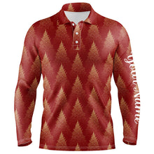 Load image into Gallery viewer, Christmas Trees Seamless Red Golf Mens Polo Shirts Winter Custom Golf Shirts For Men Golf Gifts LDT0760