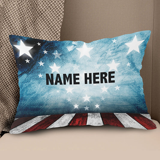Retro Vintage American Flag Custom Pillow Personalized Home Decor Gifts LDT1192