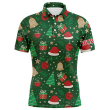 Load image into Gallery viewer, Christmas Season Green Mens Golf Polo Shirt Custom Golf Tops For Men Best Golfing Gifts LDT0980