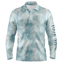 Load image into Gallery viewer, Watercolor Mint Tropical Palm Leaves Mens Golf Polo Shirt Customized Funny Golf Tops For Men LDT0984