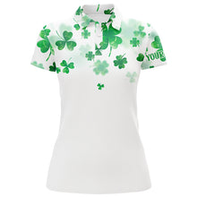 Load image into Gallery viewer, 3D Green Clover St Patrick Golf Polo Shirt Custom Womens Golf Shirts Personalized Golf Tops LDT0989