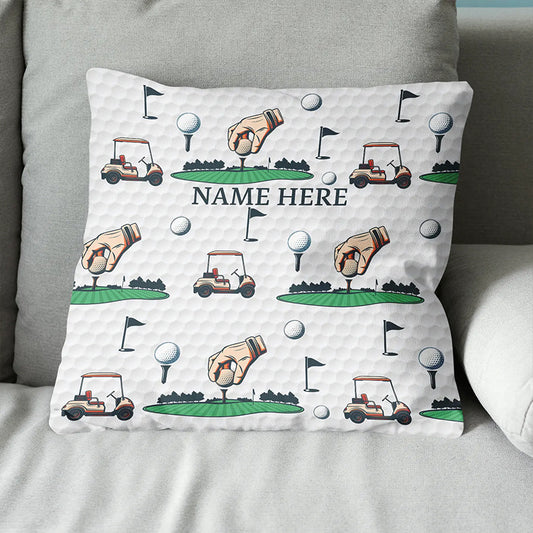 Golf Elements Custom Throw Pillow Personalized Golf Gifts For Golfer LDT1199