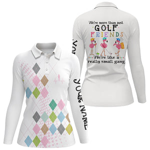 Multicolor Argyle Pattern Womens Golf Polo Shirt Flamingo Funny Golf Tops For Women Golf Gift LDT0998