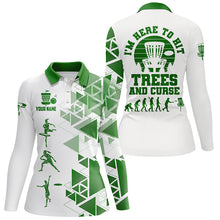 Load image into Gallery viewer, Personalized Womens Green &amp; White Disc Golf Polo Shirts, Evolution Disc Golf Shirts For Women LDT0200
