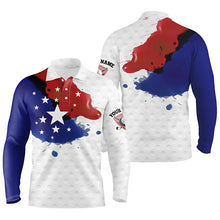 Load image into Gallery viewer, Watercolor American Flag Polo Shirts Customized Wet Paint Golf Polos, Patriotic Golf Shirts For Men LDT0206