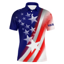 Load image into Gallery viewer, American Flag All Over Printed Mens Golf Polo Shirts Custom Patriotic Golf Shirts For Men Golf Gifts LDT1434