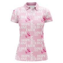 Load image into Gallery viewer, Pink Ribbon Faith Love Hope Breast Cancer Awareness Golf Polo Shirts Golf Shirts For Women LDT0503