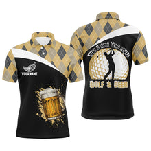 Load image into Gallery viewer, Just A Man Who Loves Golf &amp; Beer Argyle Pattern Golf Polo Shirt Beer Golf Shirts For Men LDT0533