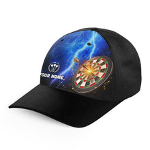 Load image into Gallery viewer, Personalized Thunder Lightning Blue Baseball Darts Hat Custom Dart Caps For Team Darts Gift LDT1276