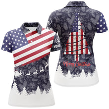 Load image into Gallery viewer, Christmas Usa Flag Golf Polo Shirts Customized Patriotic Golf Shirts For Women Golf Gifts LDT0576