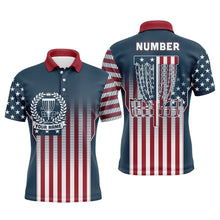 Load image into Gallery viewer, Customized Disc Golf Patriotic Gradient Usa Flag Mens Polo Shirt Disc Golf Gifts For Men LDT0597