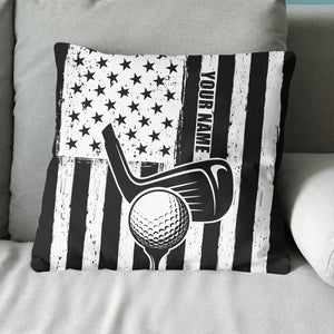 Retro American Flag Golf Pillow Personalized Patriotic Golf Gifts LDT1086