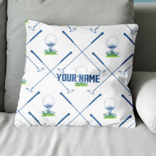 Load image into Gallery viewer, Golf Putter And Ball Custom Golf Throw Pillow Personalized Golfing Gifts LDT1094