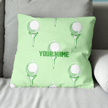 Load image into Gallery viewer, Green Golf Ball On Tee Personalized Pillow For Golfers Custom Golf Gifts LDT1095