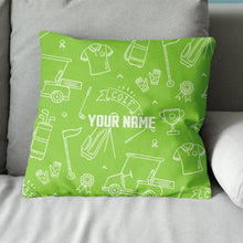 Load image into Gallery viewer, Green Golf Equipment Seamless Custom Name Pillow Personalized Golf Gifts LDT1097