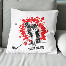 Load image into Gallery viewer, Cartoon Golfer Silhouette Custom Name Pillow Personalized Golfer Gifts LDT1115