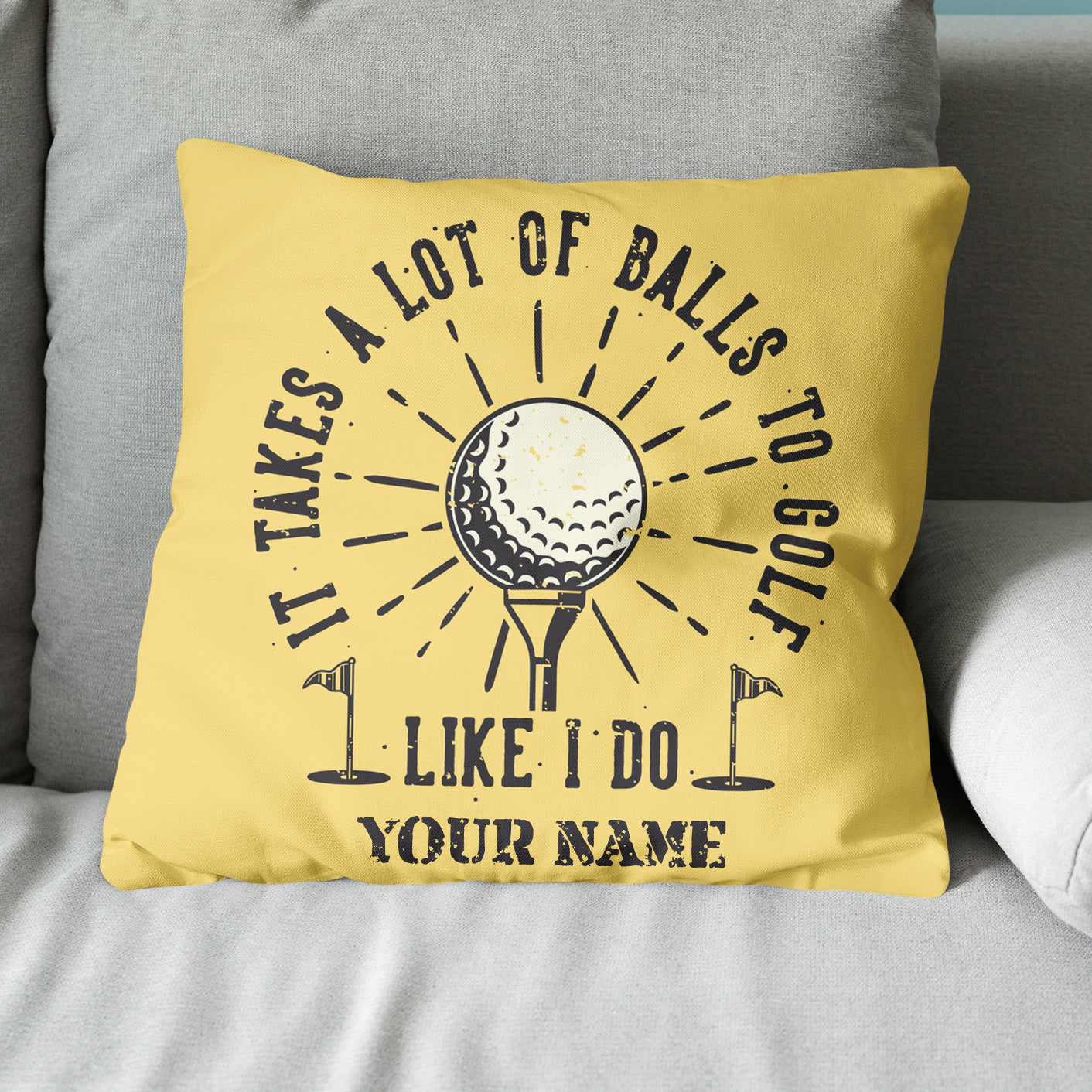 It Takes A Lot Of Balls Retro Custom Golf Pillow Personalized Golf Gifts LDT1118