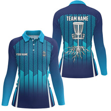 Load image into Gallery viewer, Personalized Sport Style Blue Gradient Disc Golf Polo Shirt Cool Women Golf Tops Golf Gifts LDT0911