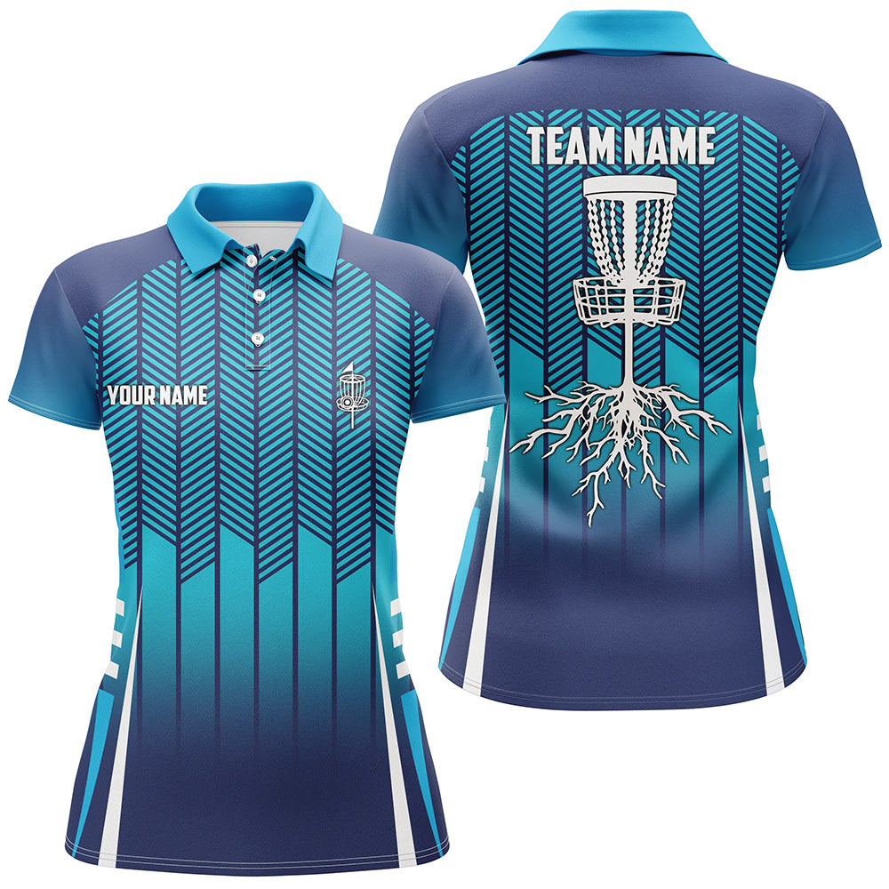 Personalized Sport Style Blue Gradient Disc Golf Polo Shirt Cool Women Golf Tops Golf Gifts LDT0911