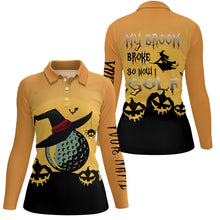 Load image into Gallery viewer, My Broom Broke So Now I Golf Orange Halloween Polo Shirts Witch Scary Golf Gifts For Women LDT0346