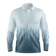 Load image into Gallery viewer, Winter Night Forest Christmas Mens Golf Polo Shirts Snow Blue Golf Shirts For Men Golfing Gifts LDT0660