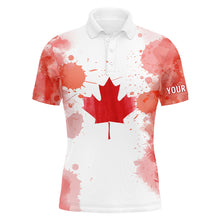 Load image into Gallery viewer, Watercolor Grunge Canada Flag Mens Golf Polo Shirts Canadian Patriotic Golf Shirts For Men LDT0665